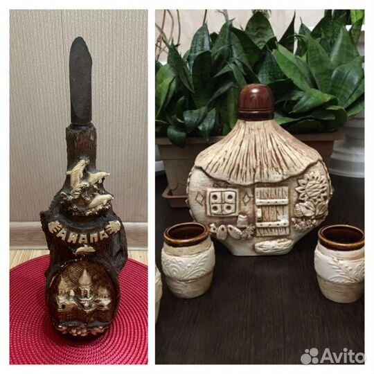 Новые штоф, бутылка для вина. Ручная работа