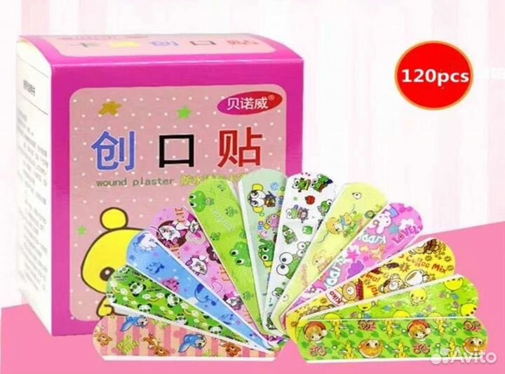 Пластырь с детским рисунком. Набор 120 шт