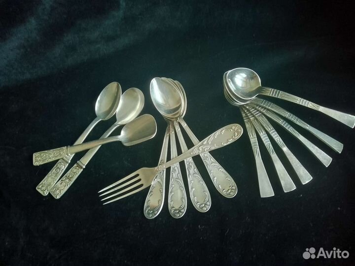 Мельхиоровые ложка/вилка. Мельхиор СССР 60х