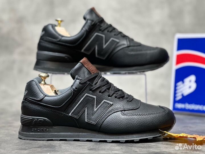 Кроссовки new balance 574 мужские кожаные