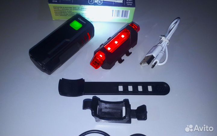 Новый Набор Велосипедных Фар 2в1 Передний Задний