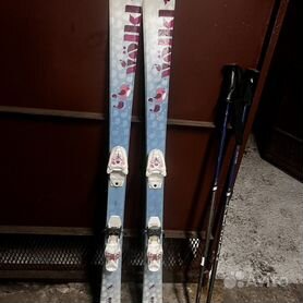 Горные лыжи детские 140 см с креплениями и палками