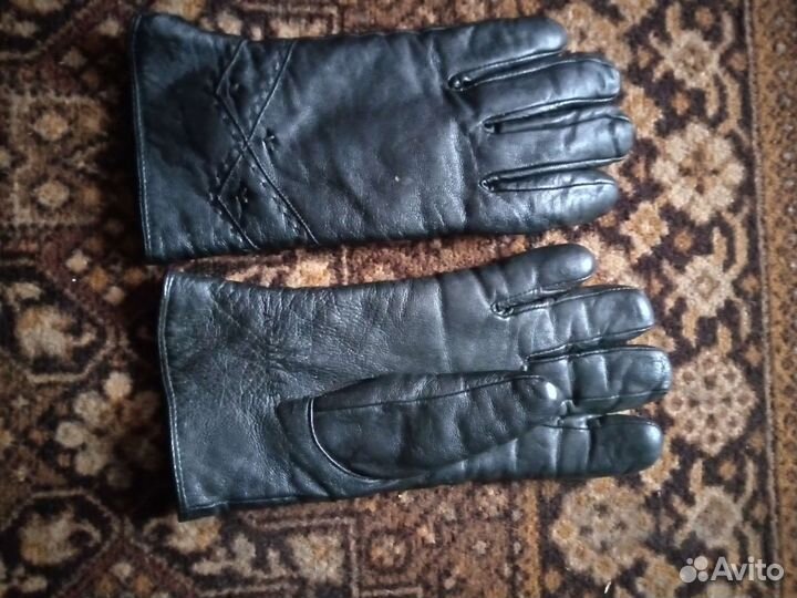 Перчатки женские кожаные бу