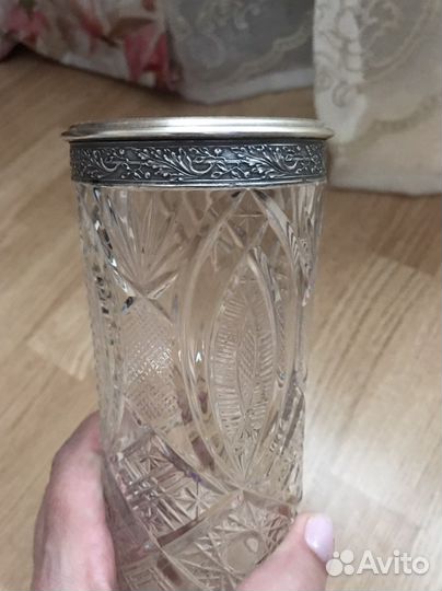 Ваза хрусталь с серебром раритет винтаж СССР