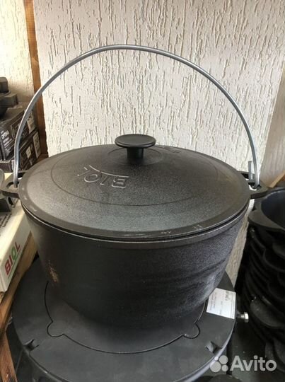 Казан походный 8 л чугунный биол