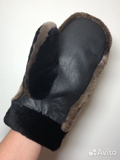Варежки мужские из меха бобра