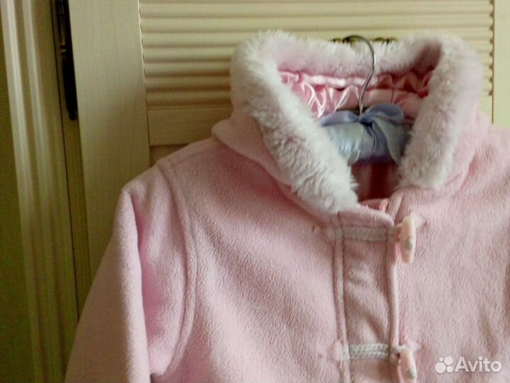 Теплое пальто для девочки размер 98