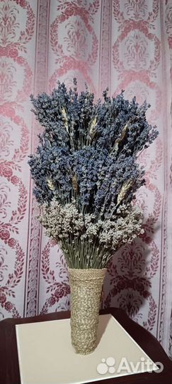 Букет из фиолетовой и белой лаванды (большой)