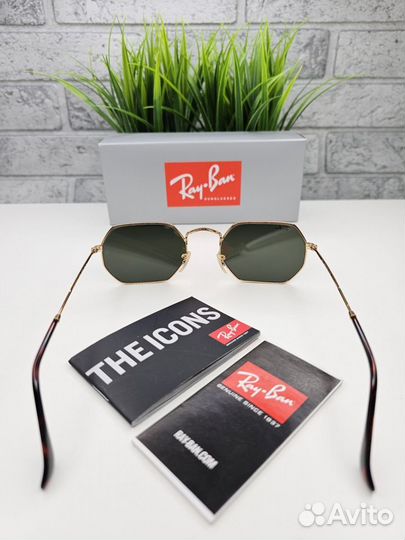 Очки Ray Ban Octagonal 3556 Зеркальное Золото