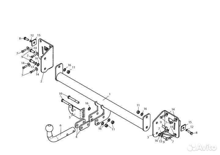 Фаркоп на Skoda Octavia А7, с 2013 г. в