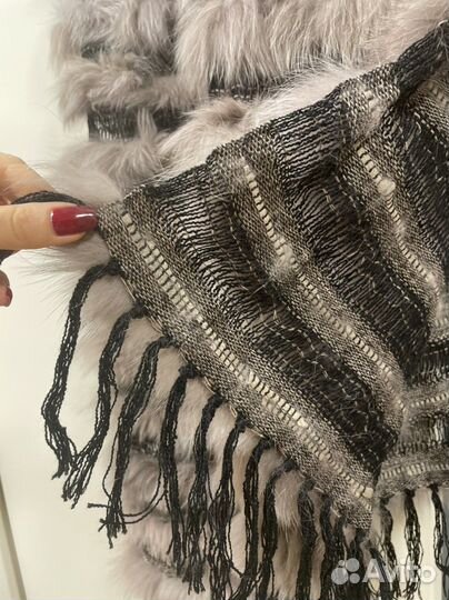 Палантин песец лен новый