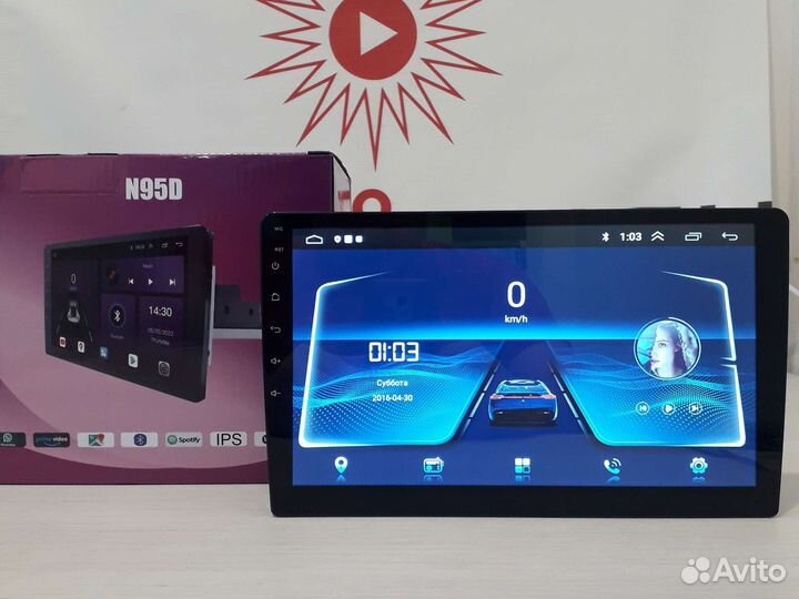 Автомагнитола Андроид 1 DIN 10 Дюймов 4 Ядра 2+32