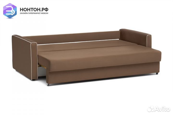 Диван еврокнижка Леон 3-х местный коричневый