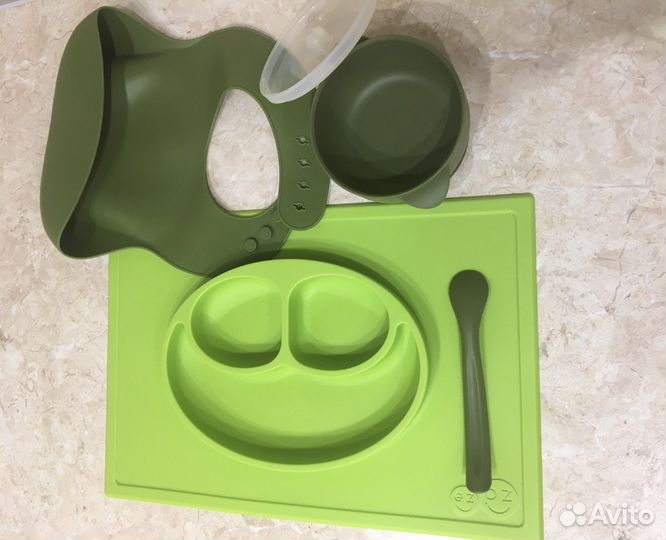 Набор силиконовой посуды, тарелка ezpz