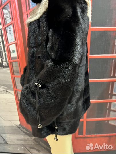 Норковая шуба. С Рысью 44-46+ Норковая повязка