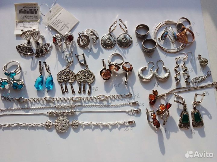 Серьги кольца серебро 925