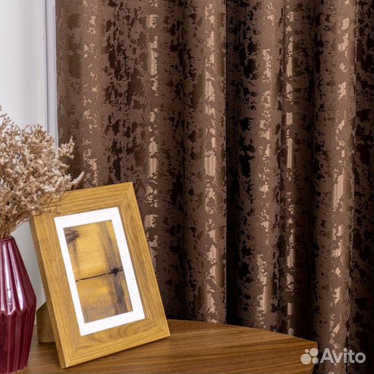 Шторы мрамор Версаль шоколад новые пошив