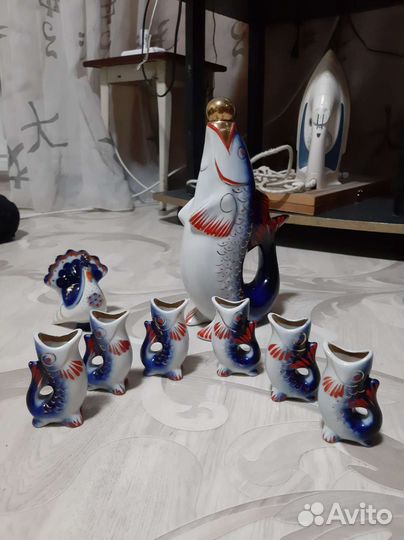 Штоф + рюмки рыбок