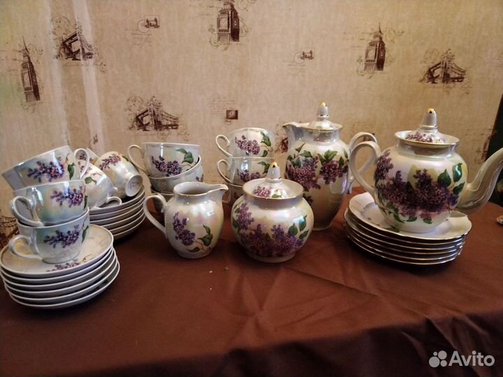 Чайно кофейный сервиз Сирень Дулево