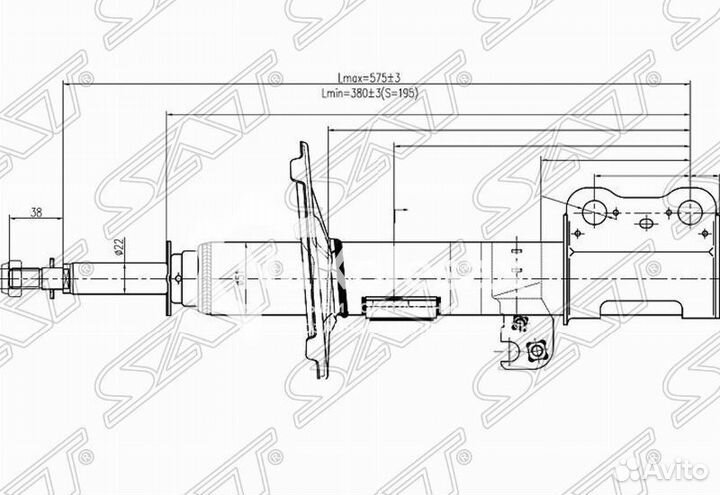 Стойка передняя toyota ipsum/picnic/avensis verso