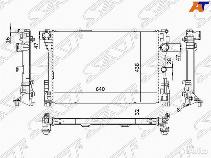 Радиатор Mercedes-Benz C-Class 07-15 / E-Class 09-17 / CLS-Class 10-14