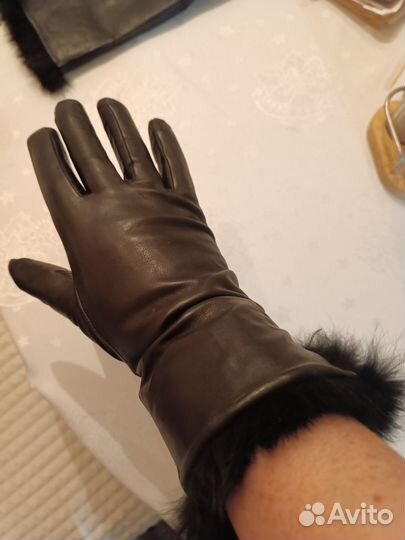 Перчатки женские кожаные 7
