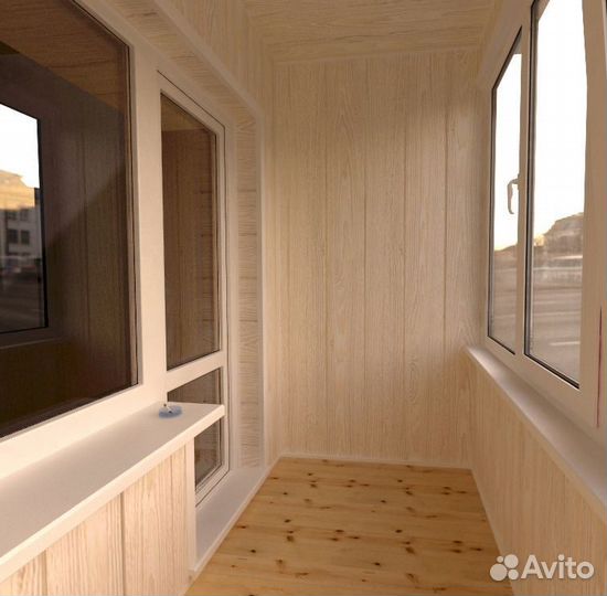 Отделка балкона ламинатом