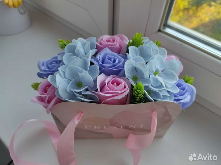 Букет из мыльных роз