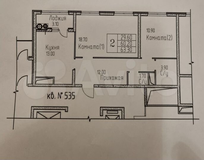 2-к. квартира, 65 м², 23/23 эт.