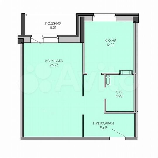 1-к. квартира, 57,8 м², 7/8 эт.