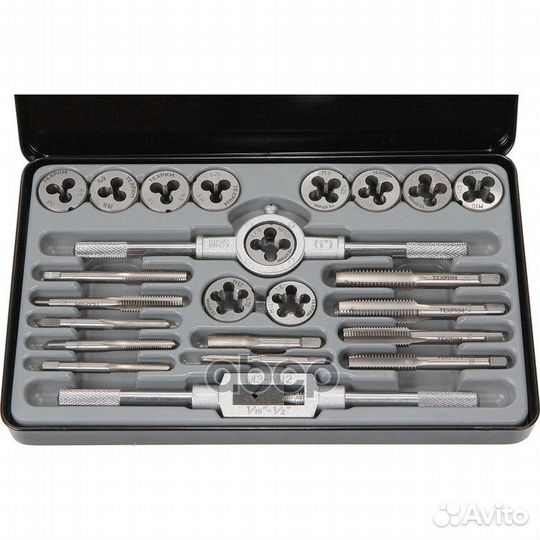 Набор метчиков и плашек М5 - М12, 24 предмета