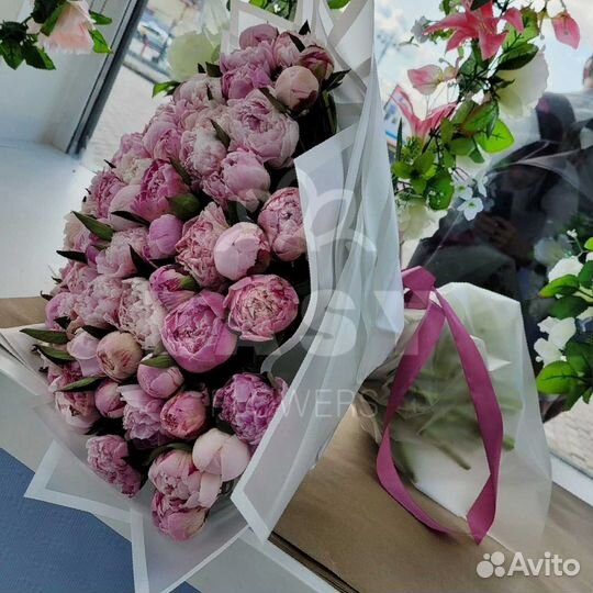 Букет розы 101 51 пионы круглосуточно 24 7