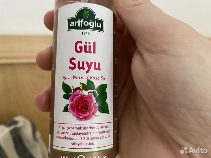 Натуральная розовая вода спрей из Турции