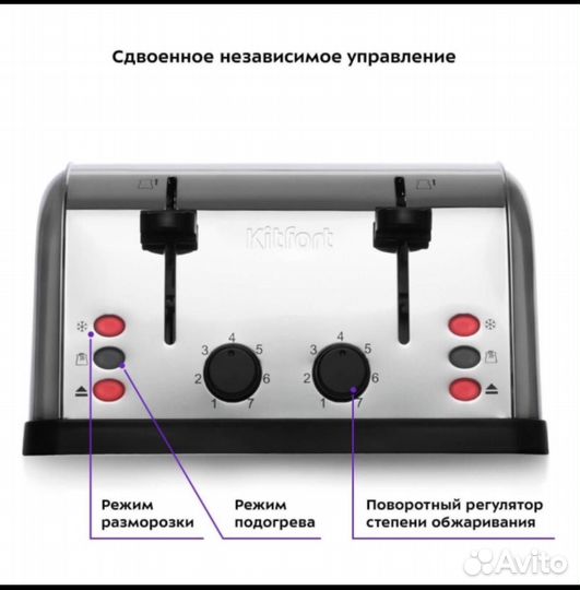 Тостер Kitfort кт-2016 новый