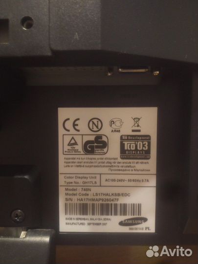 Монитор Samsung SyncMaster 740N