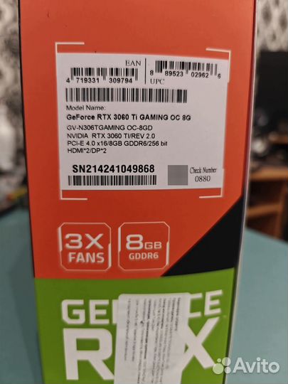 Видеокарта Rtx 3060ti от Gigabyte