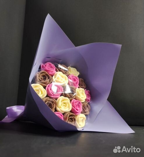 Розы из Бельгийского Шоколада - 19 шт в Букете