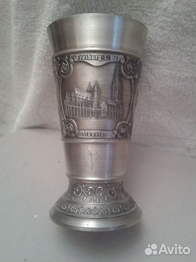 Бокал 15 см.Олово.Клеймо SKS zinn 95.Германия