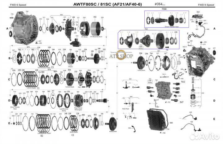Запчасти АКПП АКПП AW TF-80SC - 81SC