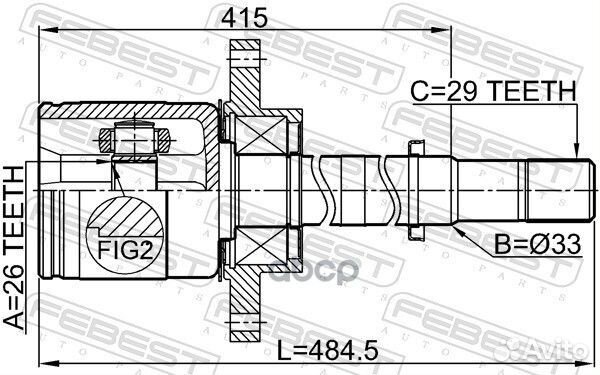 ШРУС внутренний правый 26X33X29 подходит для