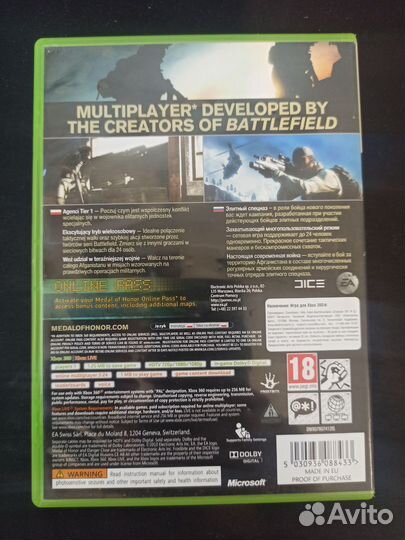 Игра для приставки xbox 360 Medal of honor