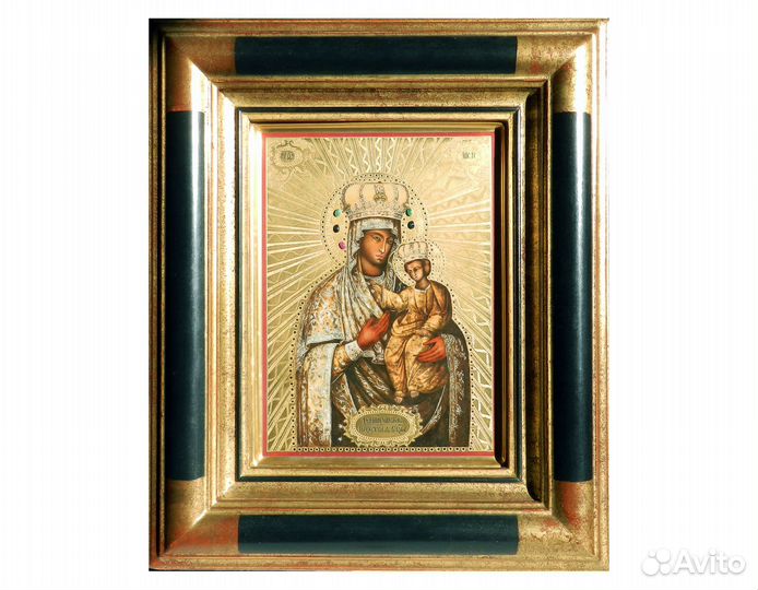 Золотая Богородица с младенцем Черниговская икона