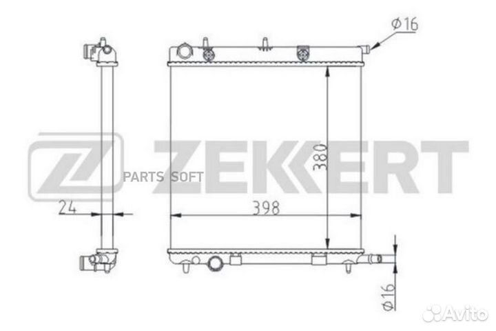 Радиатор охлаждения Пежо 207 06