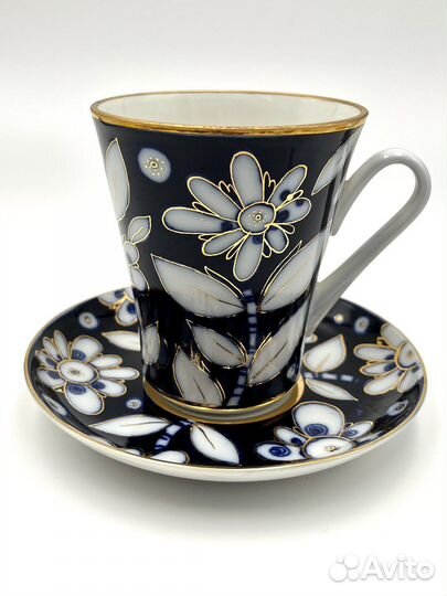 Шикарная чайная пара Ромашки лфз Кобальт