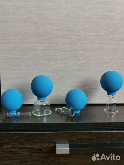 Вакуумные банки для лица, 4шт, Альпина пласт