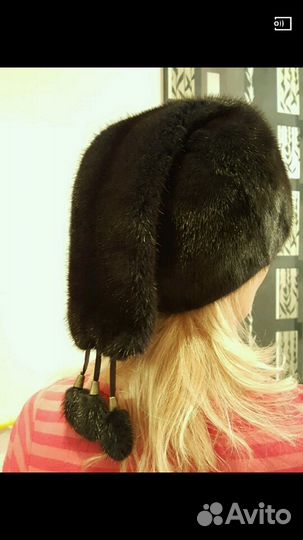 Шапка из норки натуральный мех