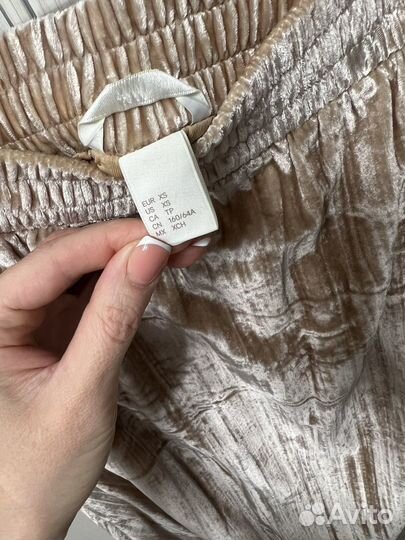 Юбка велюровая hm xs/s