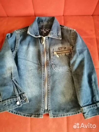 Джинсовая рубашка-куртка черная на рост 110 см