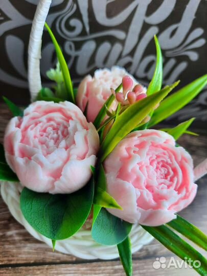 Букет из мыльных пионов