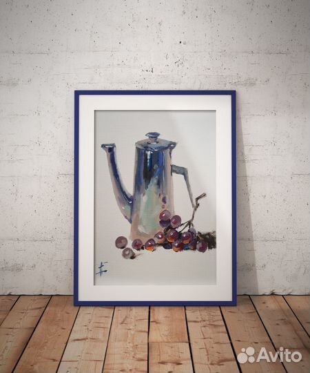 Картина маслом Виноград к чаю